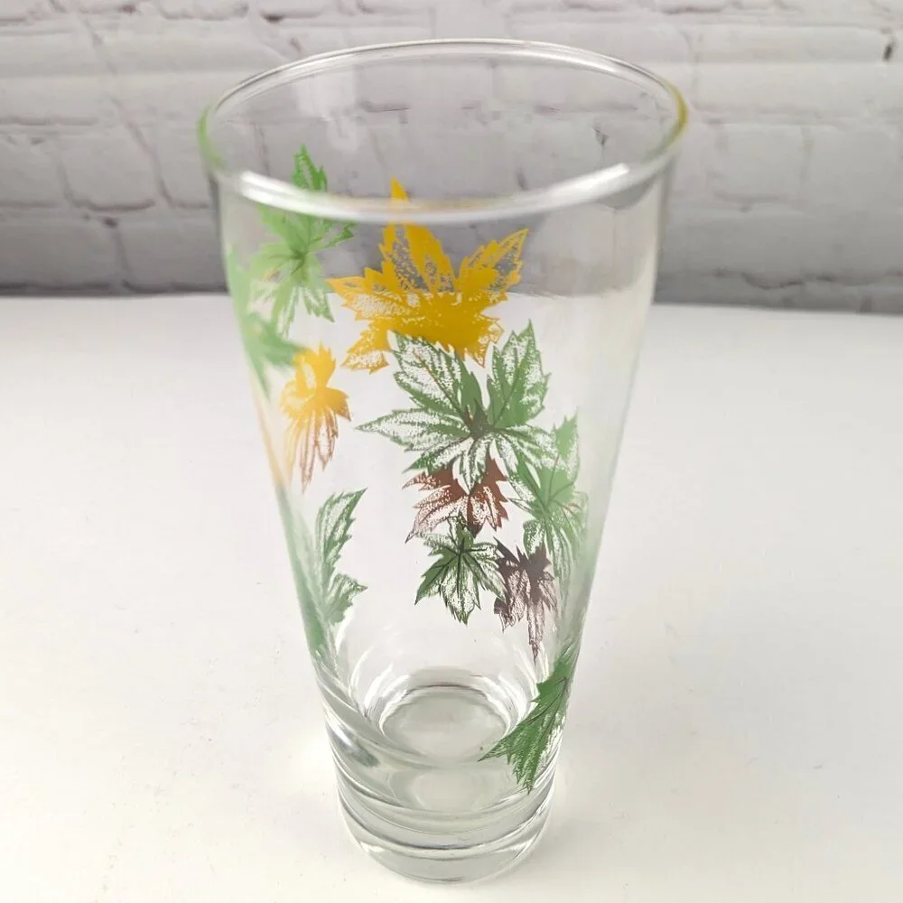 Vintage 50s Maple Leaves Highball Glass